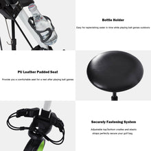 Costway Foldable 3 Wheel Push Pull Golf Club Cart Trolley w/Seat Scoreboard Bag Swivel