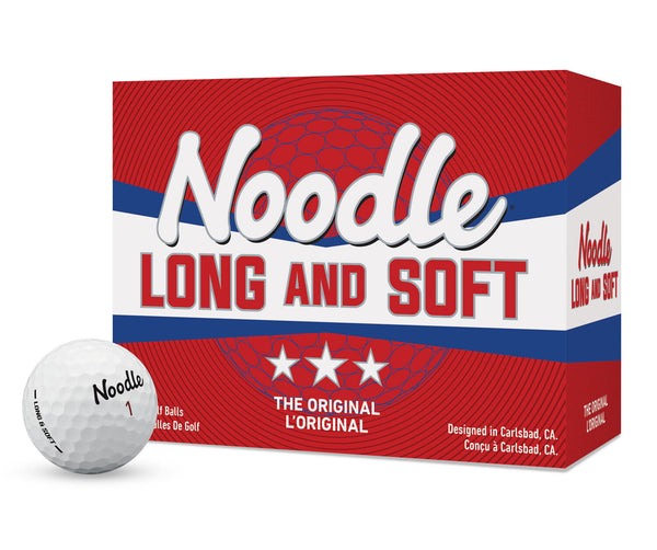 Noodle Long and Soft Golf Balls, 24 Pack, White