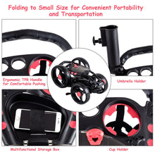 Costway Folding 4 Wheel Golf Pull Push Cart Trolley
